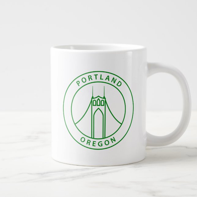 Portland Oregon Design Large Coffee Mug (Right)