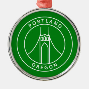 Portland Oregon Design Metal Ornament