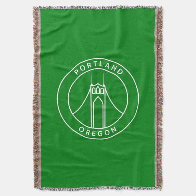 Portland Oregon Design Throw Blanket (Front Vertical)