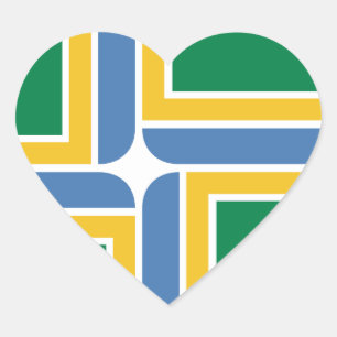 Portland, Oregon Flag Heart Sticker