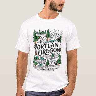 Portland Oregon Forest Park Rain And Trails T-Shirt