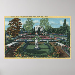 Portland, Oregon - Formal Italian Court Poster