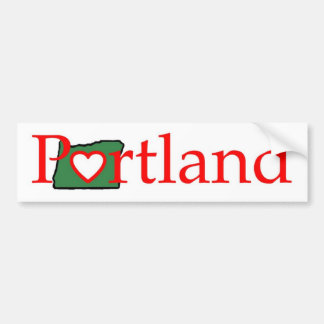 portland Oregon Heart Shirt Bumper Sticker