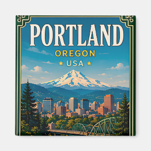 🌲 Portland Oregon Memory From Mountain View 🌲 Magnet