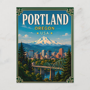 🌲 Portland Oregon Memory From Mountain View 🌲 Postcard