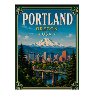 🌲 Portland Oregon Memory From Mountain View 🌲 Poster