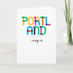 Portland Oregon Mid Century, Pop Art, Card