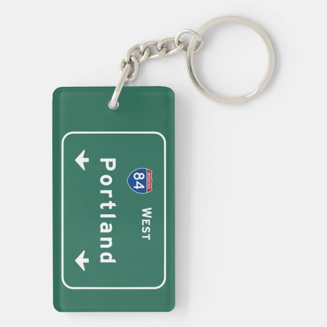 Portland Oregon or Interstate Highway Freeway : Key Ring (Back)