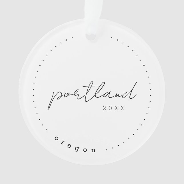 Portland, Oregon OR Travel United States Simple Ornament (Front)