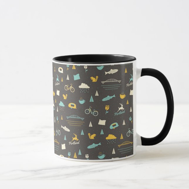 Portland, Oregon Pattern Mug (Right)