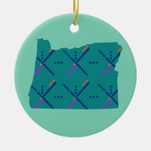 Portland Oregon PDX Airport Carpet Ceramic Ornament