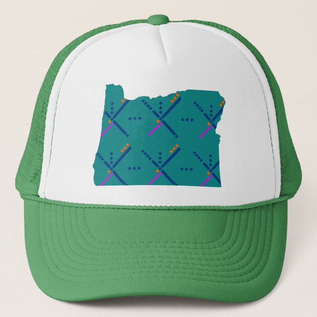 Portland Oregon PDX Airport Carpet Trucker Hat (Front)