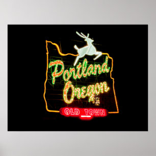 Portland, Oregon Poster Portland White Stag Sign