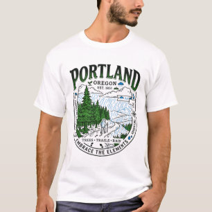 Portland Oregon Rain Trees And Trails T-Shirt