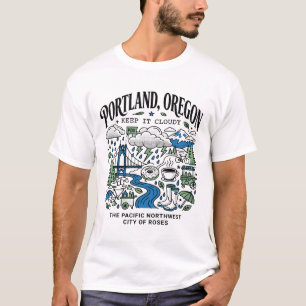 Portland Oregon Rainy Day Coffee Culture Life T-Shirt