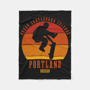 Portland Oregon Skateboarder Urn Skateboarding 2  Fleece Blanket