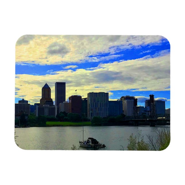 Portland, Oregon Skyline #1 Magnet  (Horizontal)