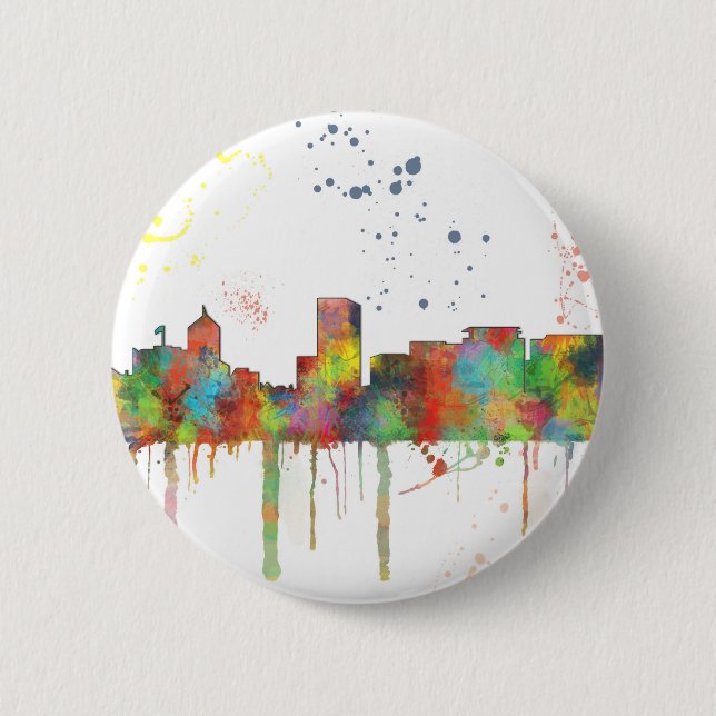 PORTLAND OREGON SKYLINE 6 CM ROUND BADGE (Front)