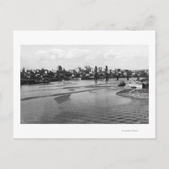 Portland, Oregon Skyline from Willamette River Postcard (Front)