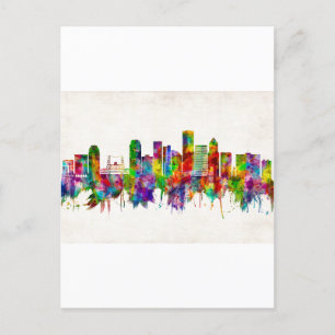 Portland Oregon Skyline Holiday Postcard