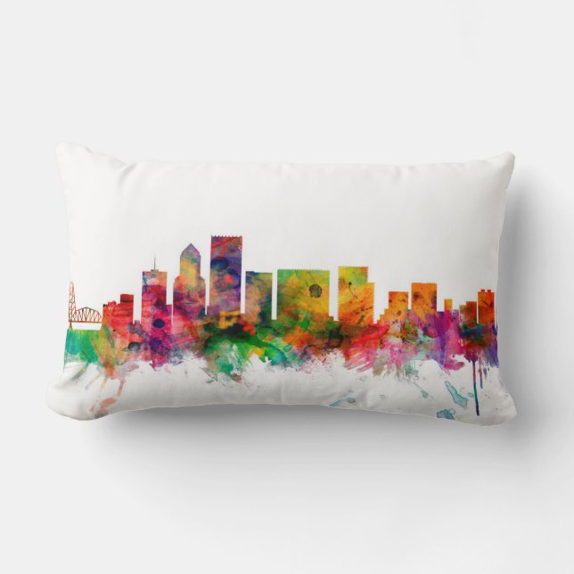 Portland Oregon Skyline Lumbar Cushion (Front)