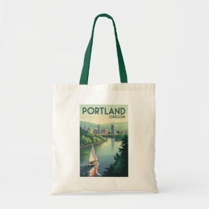 Portland Oregon Skyline Travel Art Vintage Tote Bag