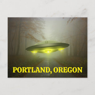 PORTLAND, OREGON SPACESHIP UFO Postcard