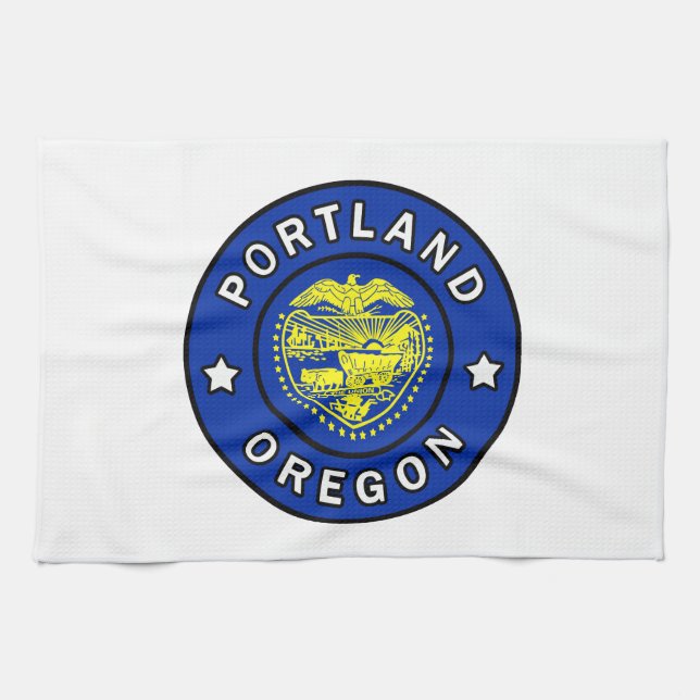 Portland Oregon Tea Towel (Horizontal)