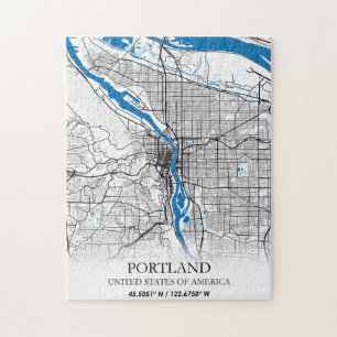 Portland Oregon USA Travel City Map Jigsaw Puzzle