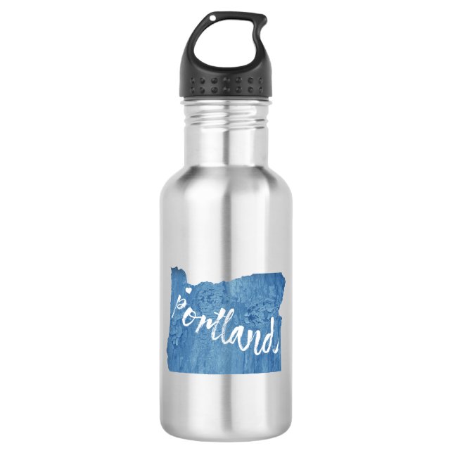 Portland, Oregon Wood Grain 532 Ml Water Bottle (Front)