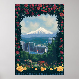 Portland, OregonRose Garden Scene Poster