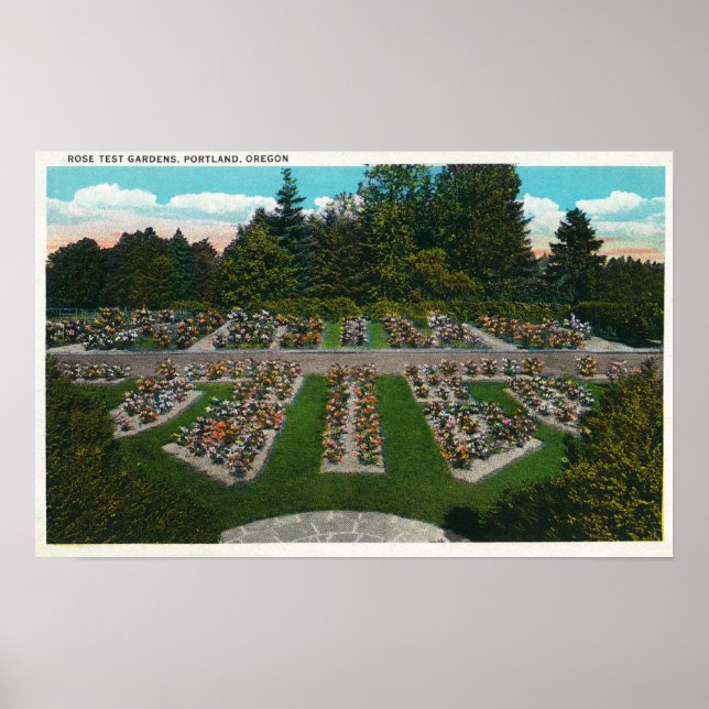 Portland, OregonView of the Rose Test Gardens Poster (Front)