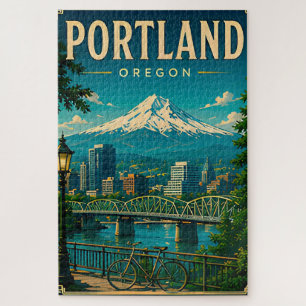 Portland Riverfront and City Bridges Jigsaw Puzzle