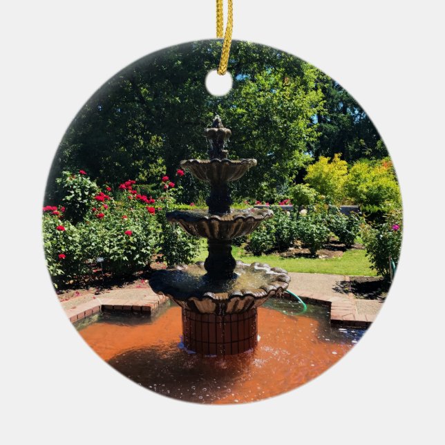 Portland Rose Garden, OR Ceramic Ornament (Front)