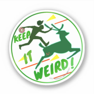 Portland round sticker   Keep it weird logo