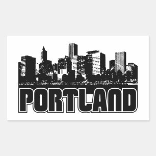 Portland Skyline Rectangular Sticker