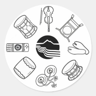 Portland Taiko Line Art Sticker Sheet