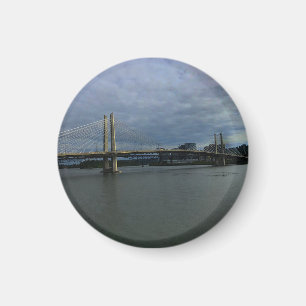 Portland Tilikum Crossing #1 Round Magnet 