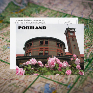 Portland Train Depot, Oregon Travel Photo Postcard