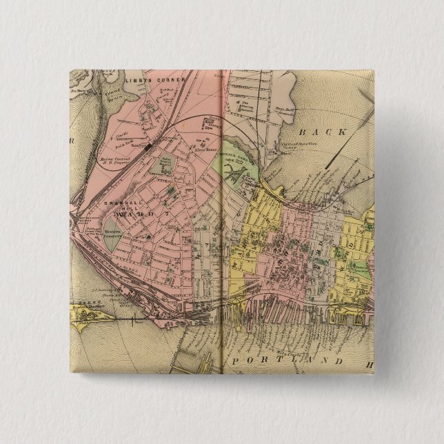 Portland & vicinity, Me 15 Cm Square Badge (Front)