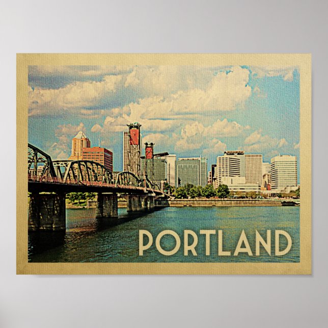 Portland Vintage Travel Poster (Front)