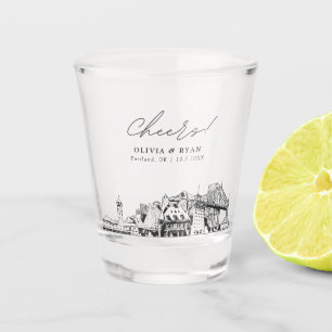 Portland Wedding Favour Cheers Shot Glass