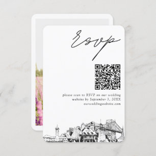 Portland Wedding RSVP QR Code Small Enclosure Card