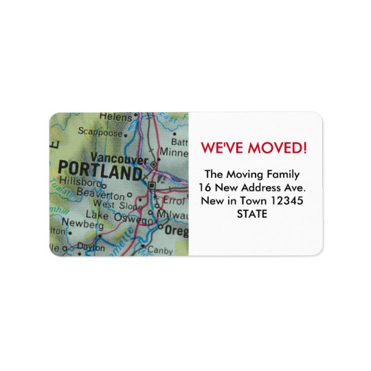 Portland We've Moved label Address Label