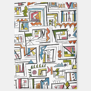 Portland-Whimsical Abstract Geometric Watercolor  Magnet