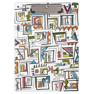Portland-Whimsical Modern Geometric Art Clipboard