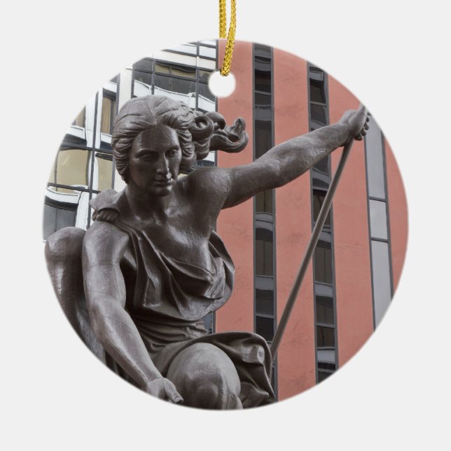 Portlandia statue, Portland, Oregon Ceramic Ornament (Front)