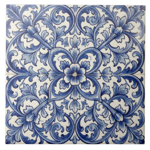 porto blue blossom tile