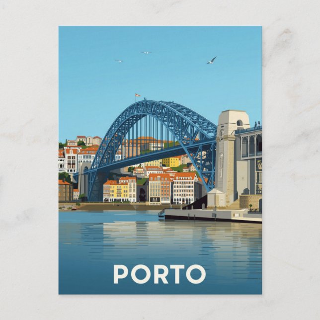 Porto Bridge Douro River Cityscape Postcard (Front)