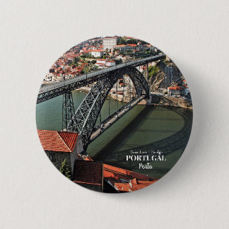 Porto bridge over Douro River, Portugal 6 Cm Round Badge